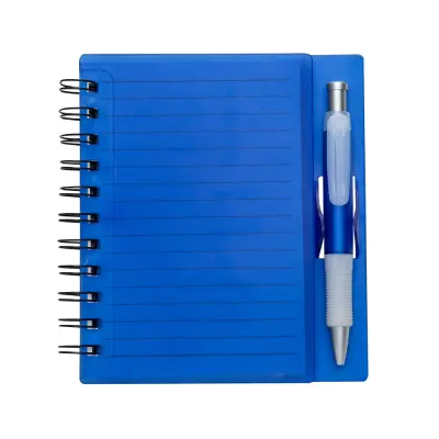 CADERNO PLÁSTICO C/ CANETA