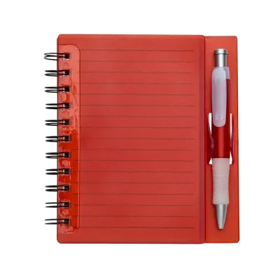 CADERNO PLÁSTICO C/ CANETA