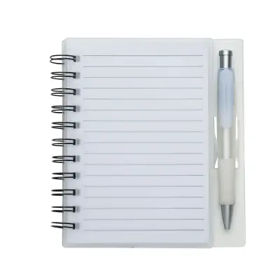 CADERNO PLÁSTICO C/ CANETA