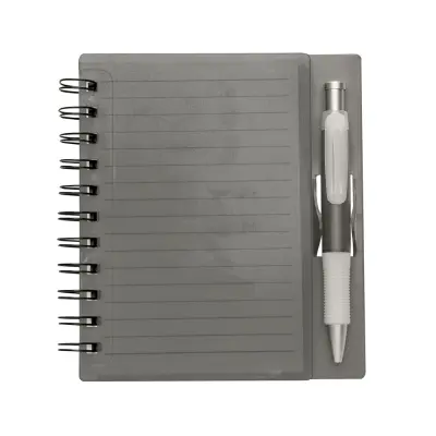 CADERNO PLÁSTICO C/ CANETA